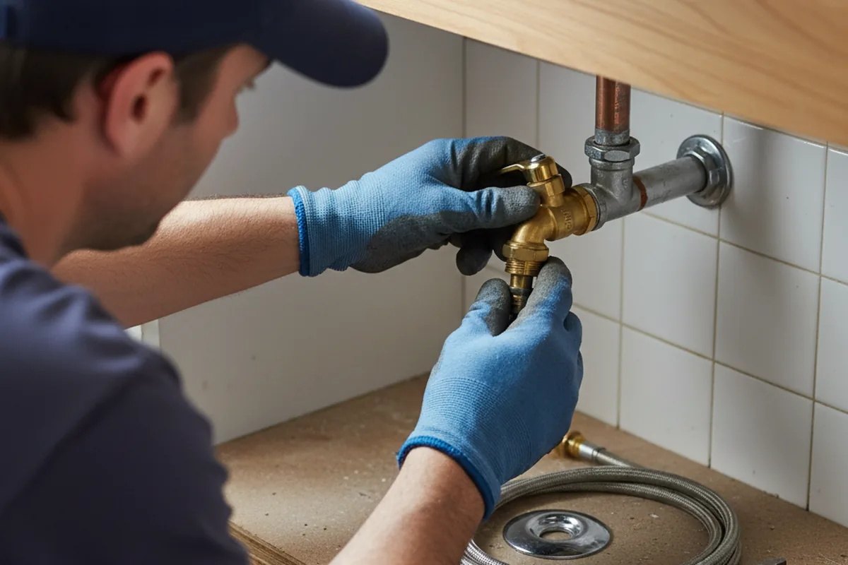 Shutoff valve and fitting work during Emergency Plumbing in Lovely
